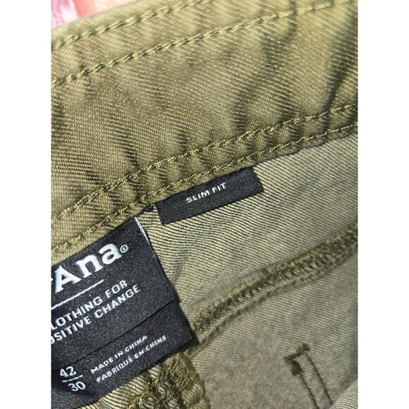 Prana‎ Mens Olive Slim Fit Jeans 42x30 Cotton Blend - Picture 5 of 9